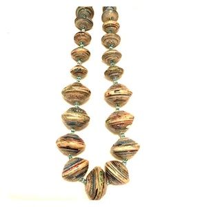 Paper bead necklace from Rwanda